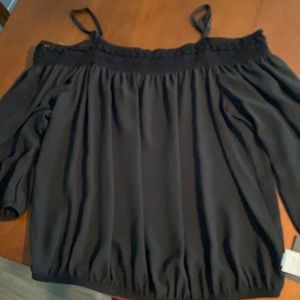 Off the shoulder black blouse